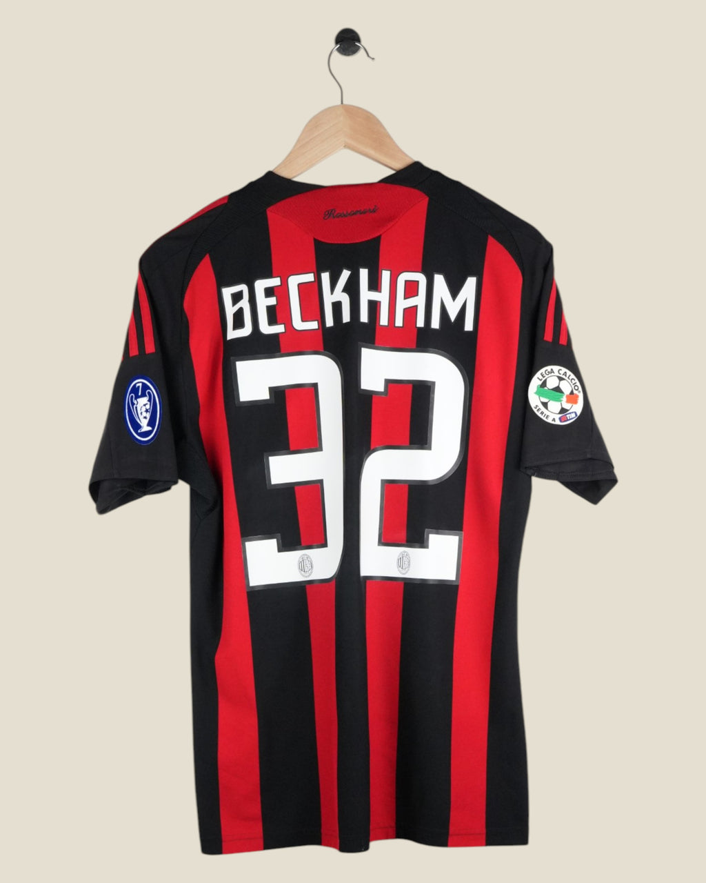 AC MILAN 2008/09 BECKHAM HOME SHIRT (M) ADIDAS