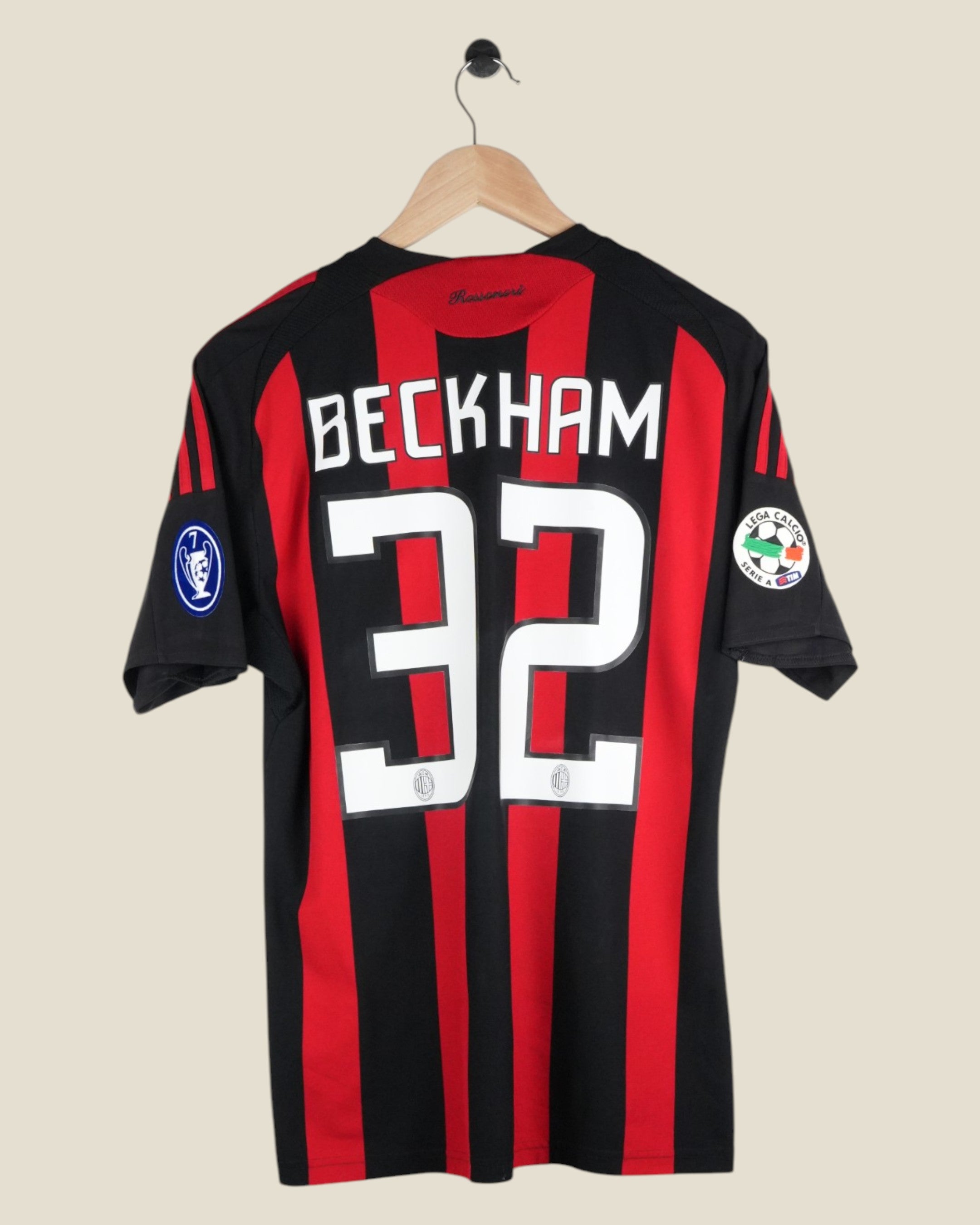 AC MILAN 2008/09 BECKHAM HOME SHIRT (M) ADIDAS