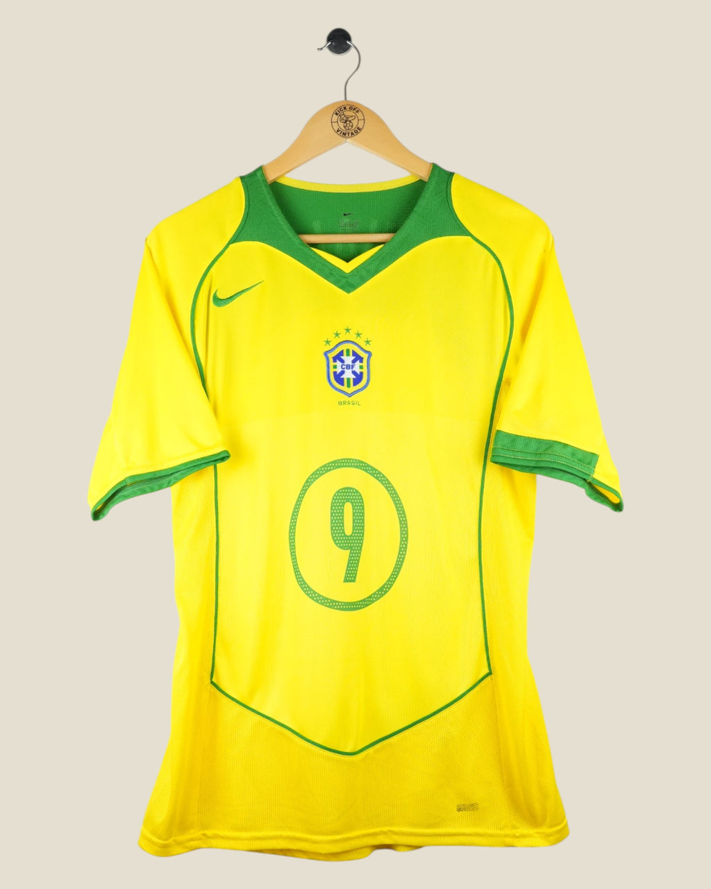 BRAZIL 2004 RONALDO HOME SHIRT (M) NIKE