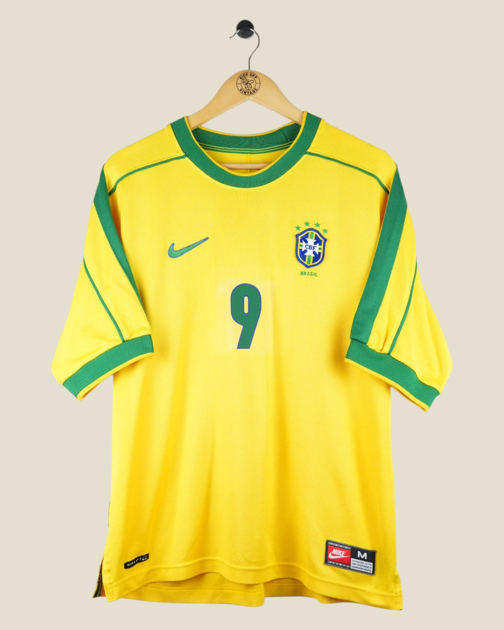 BRAZIL 1998 RONALDO HOME SHIRT (M) NIKE