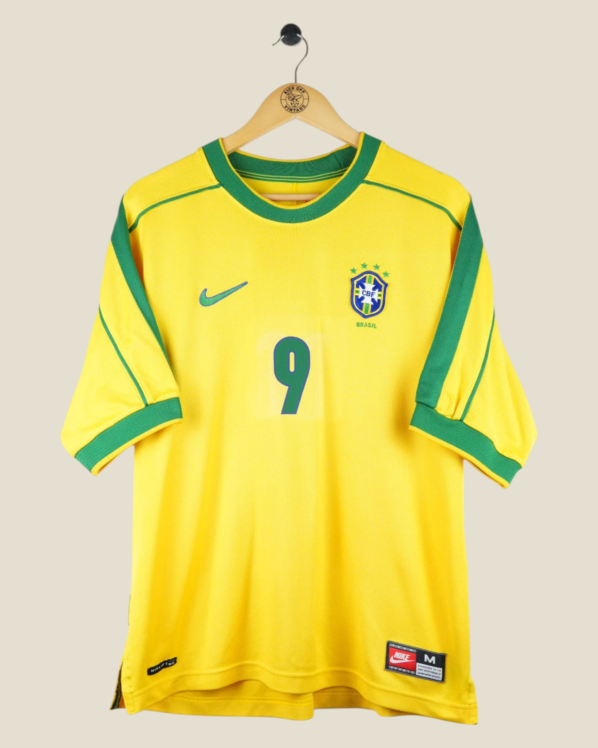 BRAZIL 1998 RONALDO HOME SHIRT (M) NIKE