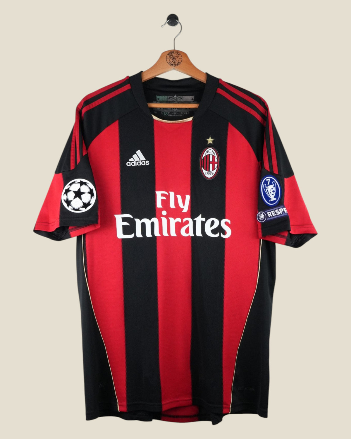 AC MILAN 2010/11 RONALDINHO UCL HOME SHIRT (L) ADIDAS