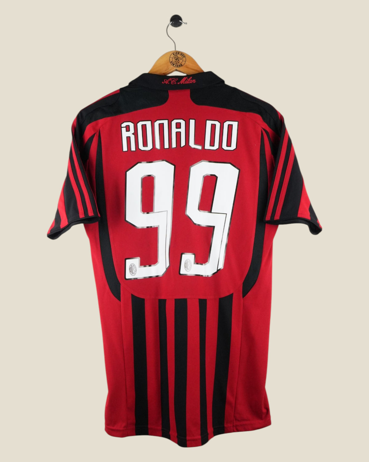 AC MILAN 2007/08 RONALDO HOME SHIRT (M) ADIDAS