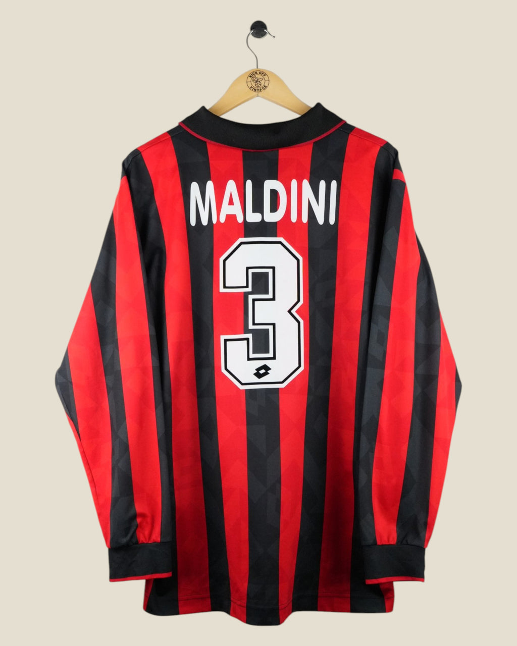 AC MILAN 1995/96 MALDINI HOME SHIRT L/S (L) LOTTO