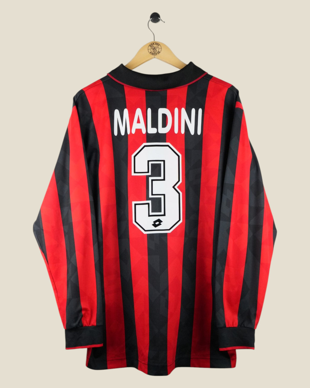 AC MILAN 1995/96 MALDINI HOME SHIRT L/S (L) LOTTO