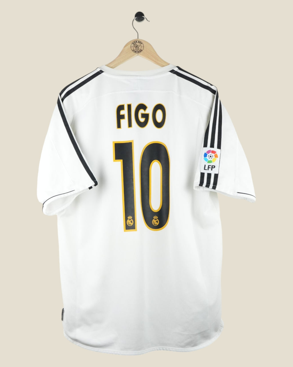 REAL MADRID 2003/04 FIGO HOME SHIRT (L) ADIDAS