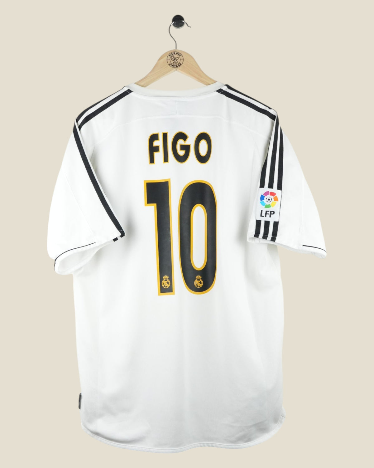 REAL MADRID 2003/04 FIGO HOME SHIRT (L) ADIDAS