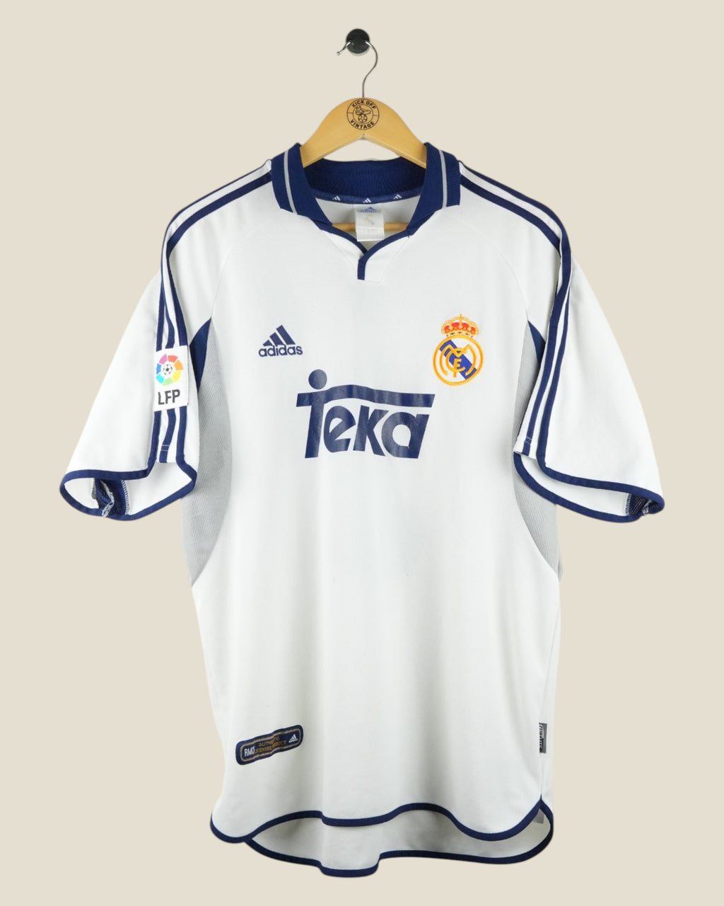 REAL MADRID 2000/01 CARLOS HOME SHIRT (M) ADIDAS