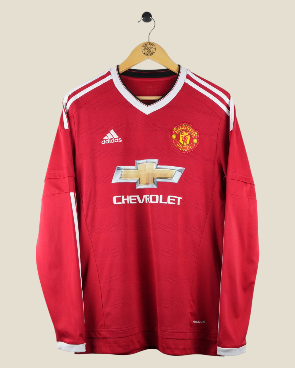 MANCHESTER UNITED 2015/16 MATA HOME SHIRT L/S (M) ADIDAS