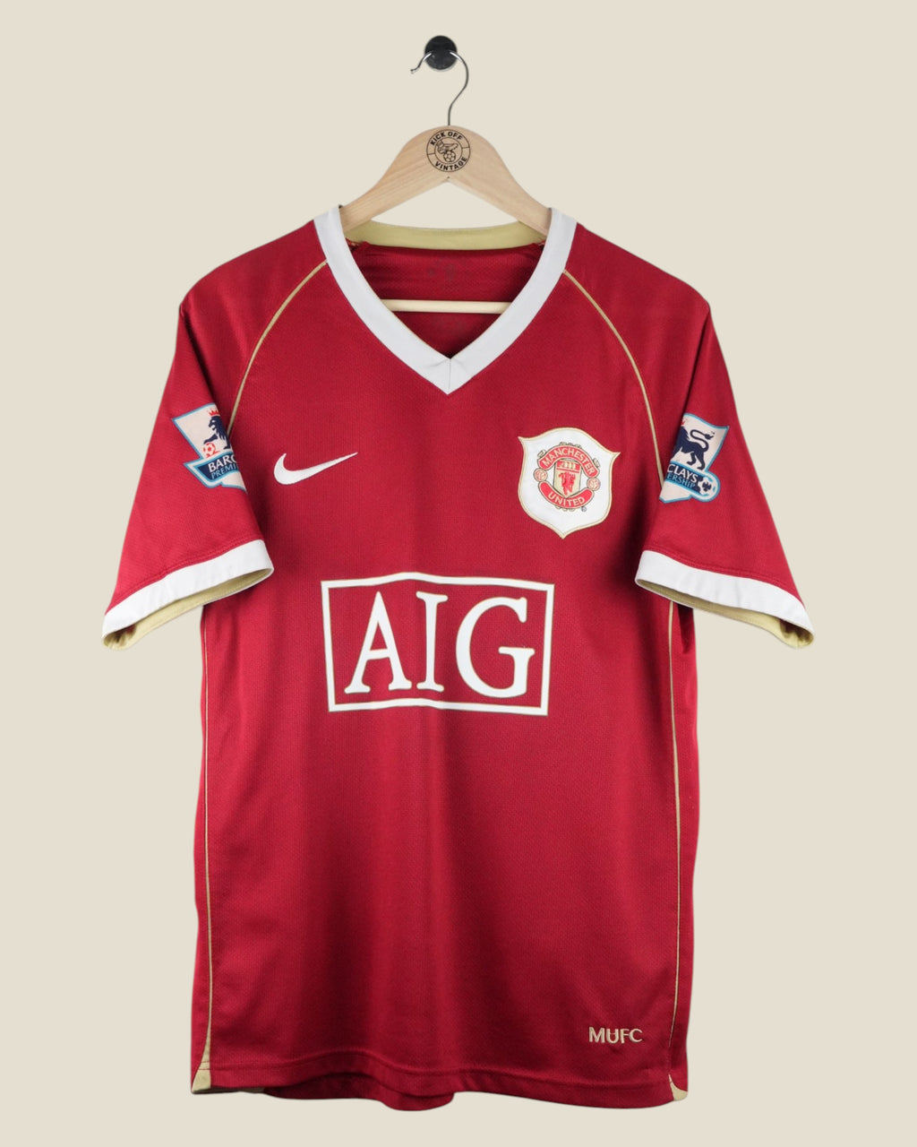 MANCHESTER UNITED 2006/07 FERDINAND HOME EPL SHIRT (M) NIKE