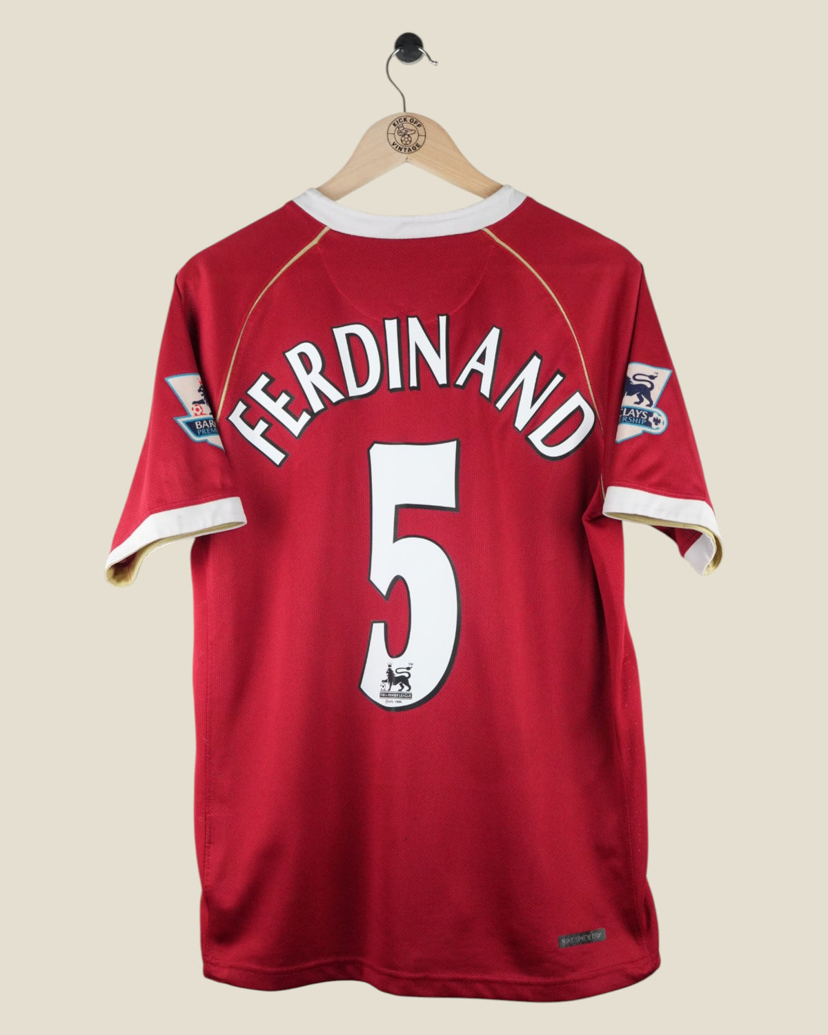 MANCHESTER UNITED 2006/07 FERDINAND HOME EPL SHIRT (M) NIKE