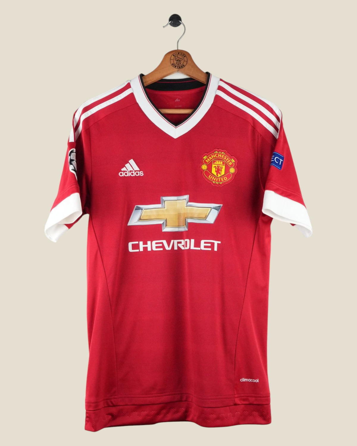 MANCHESTER UNITED 2015/16 ROONEY UCL HOME SHIRT (M) ADIDAS