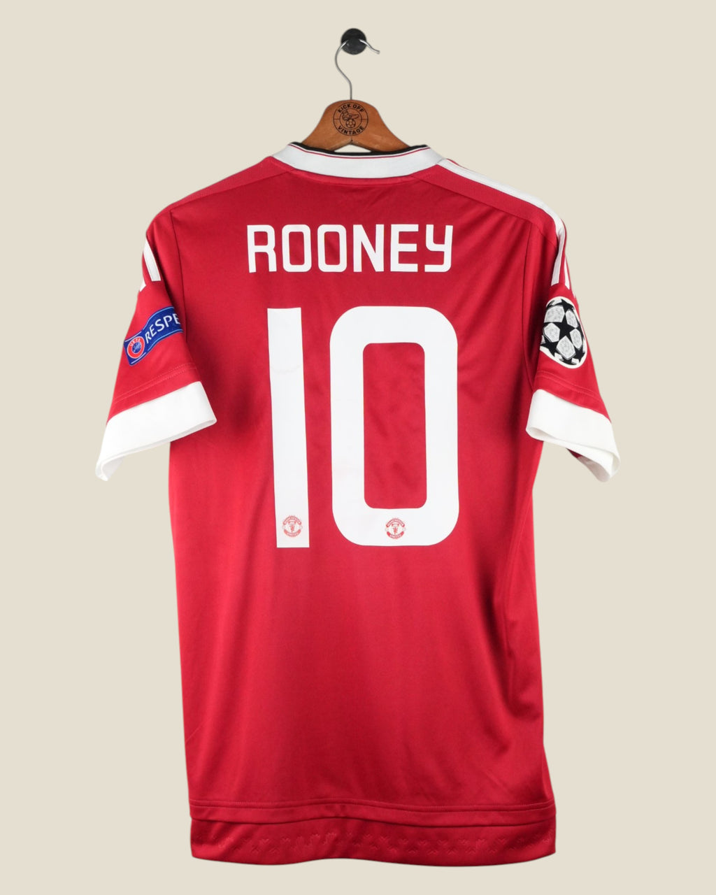 MANCHESTER UNITED 2015/16 ROONEY UCL HOME SHIRT (M) ADIDAS