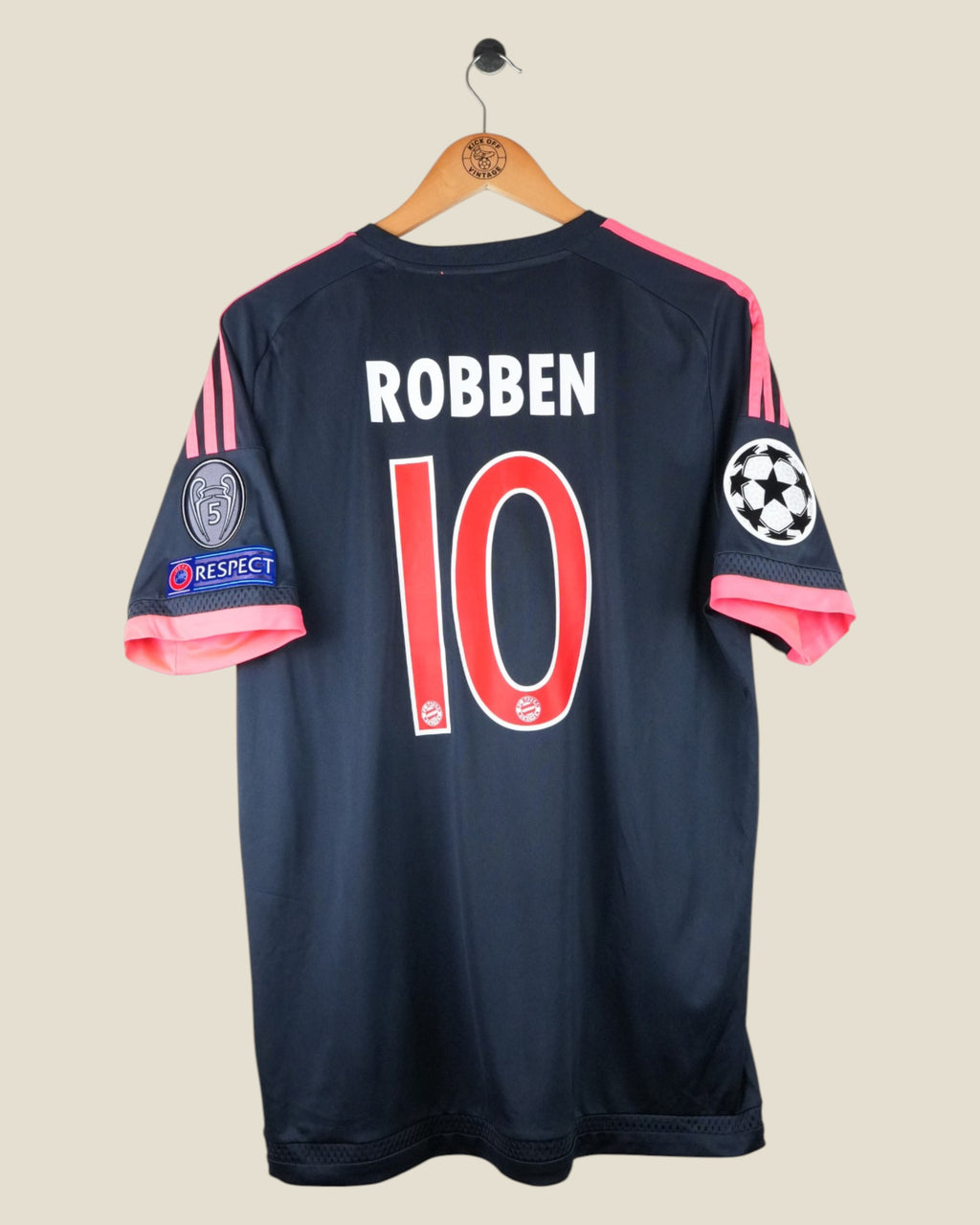 BAYERN MUNICH 2015/16 ROBBEN UCL THIRD SHIRT (L) ADIDAS