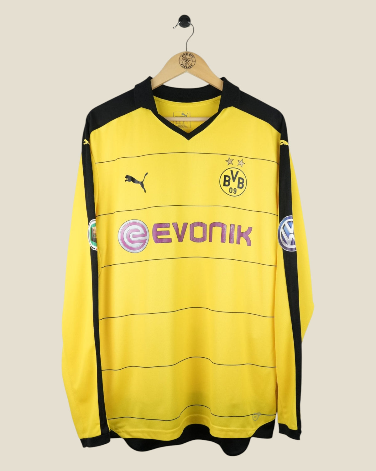 BORUSSIA DORTMUND 2015/16 HUMMELS CUP MATCH ISSUED L/S SHIRT (XL) PUMA