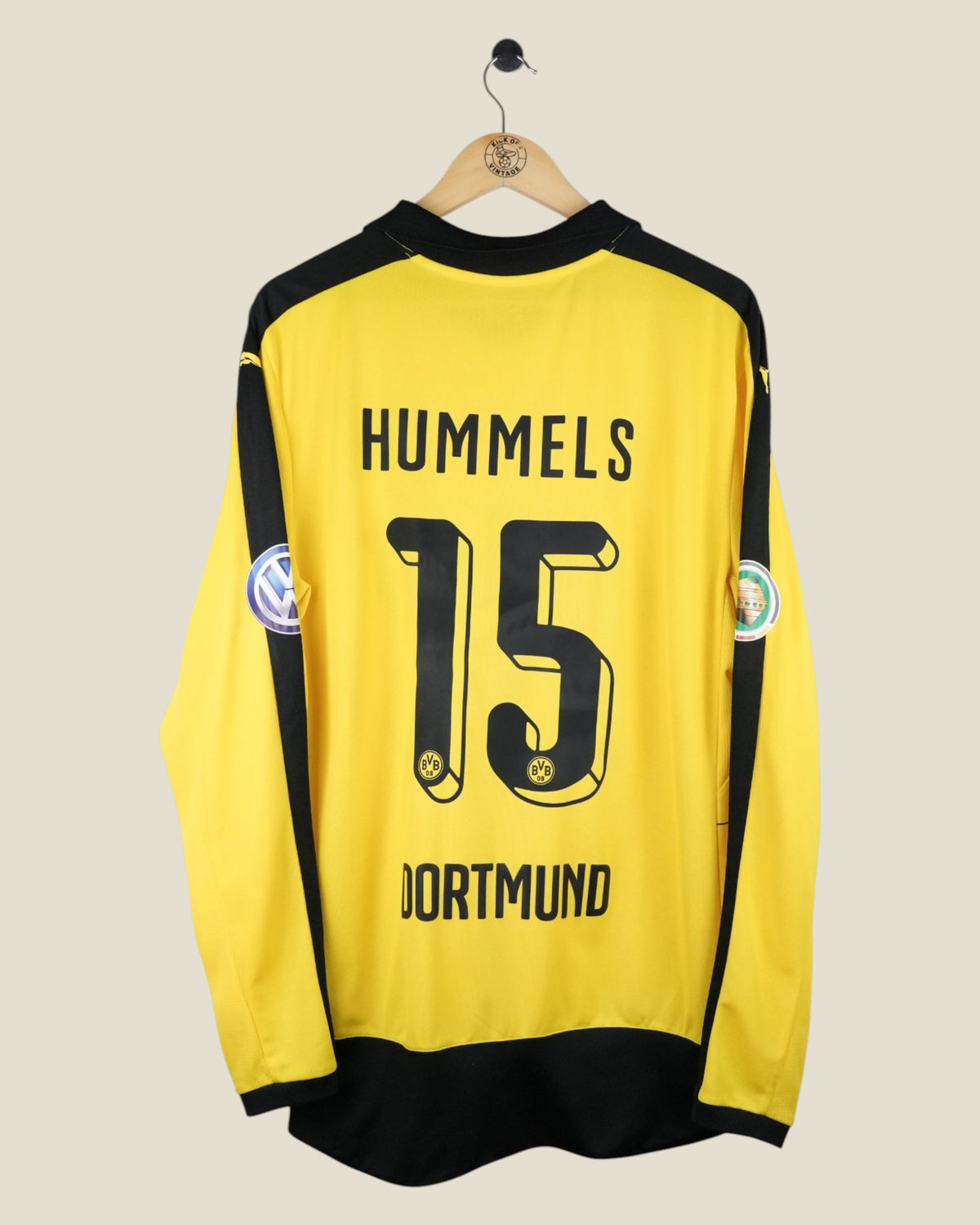 BORUSSIA DORTMUND 2015/16 HUMMELS CUP MATCH ISSUED L/S SHIRT (XL) PUMA