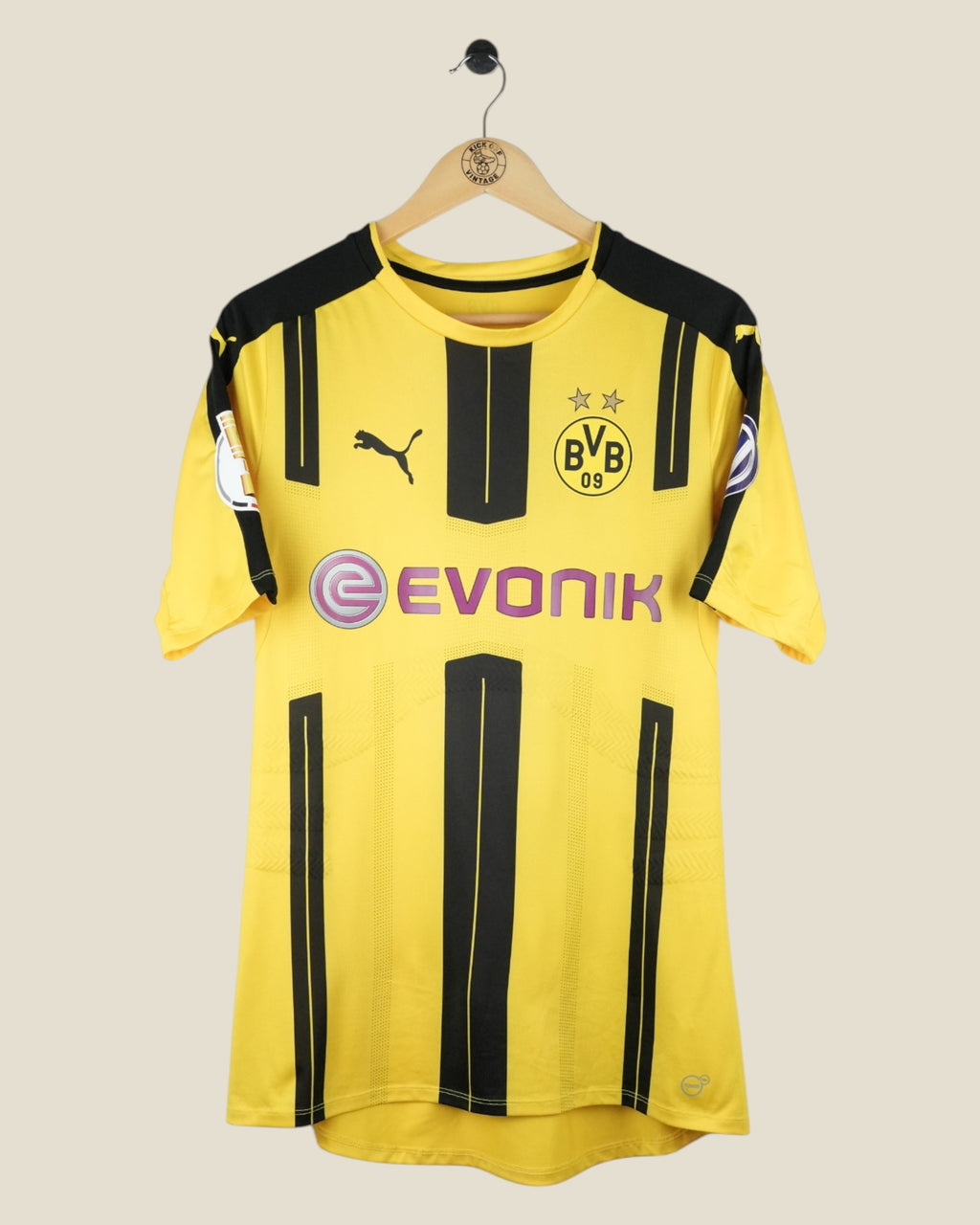 BORUSSIA DORTMUND 2016/17 AUBAMEYANG HOME MATCH ISSUED SHIRT (L) PUMA