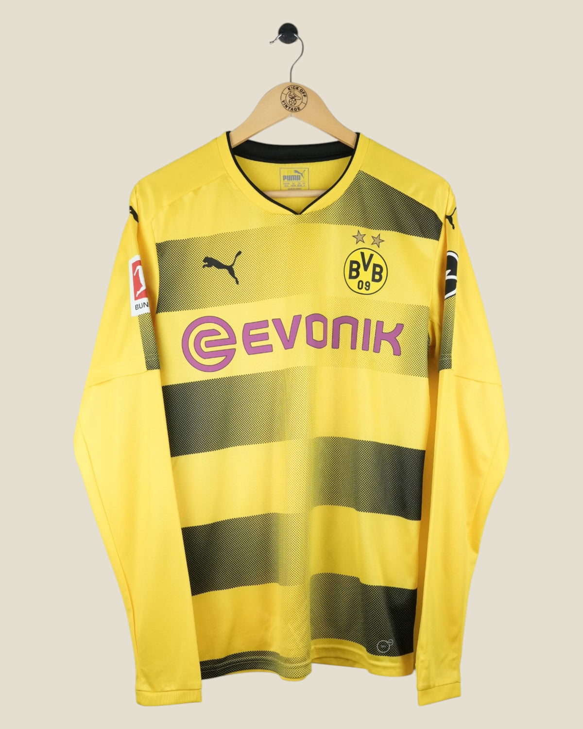 BORUSSIA DORTMUND 2017/18 REUS HOME MATCH ISSUED L/S SHIRT (M) PUMA
