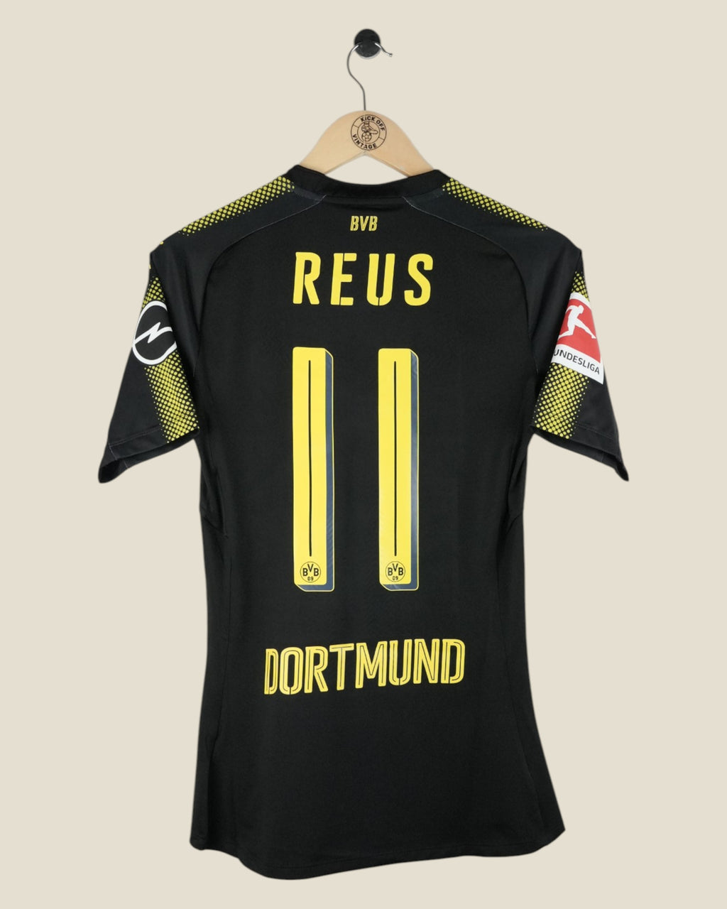 BORUSSIA DORTMUND 2018 REUS AWAY MATCH ISSUED SHIRT (M) PUMA