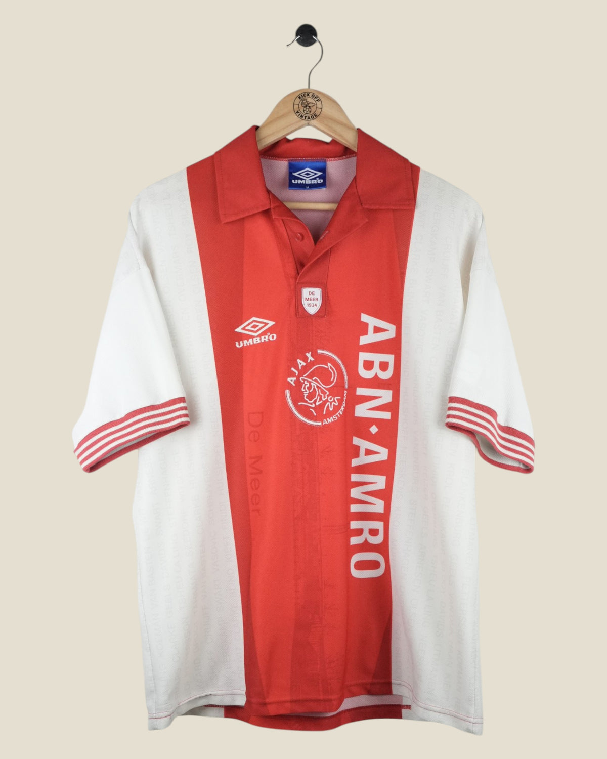 AJAX 1995/96 HOME DE MEER SHIRT (M) UMBRO