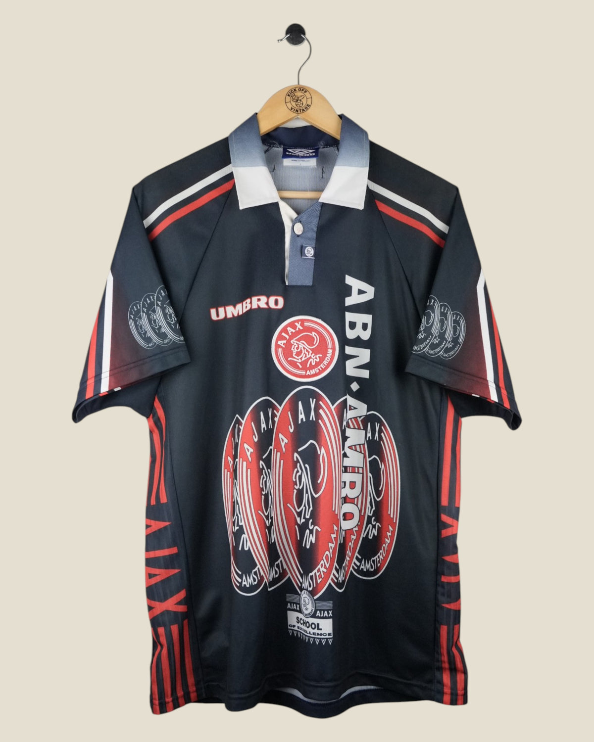 AJAX 1997/98 LITMANEN AWAY SHIRT (L) UMBRO