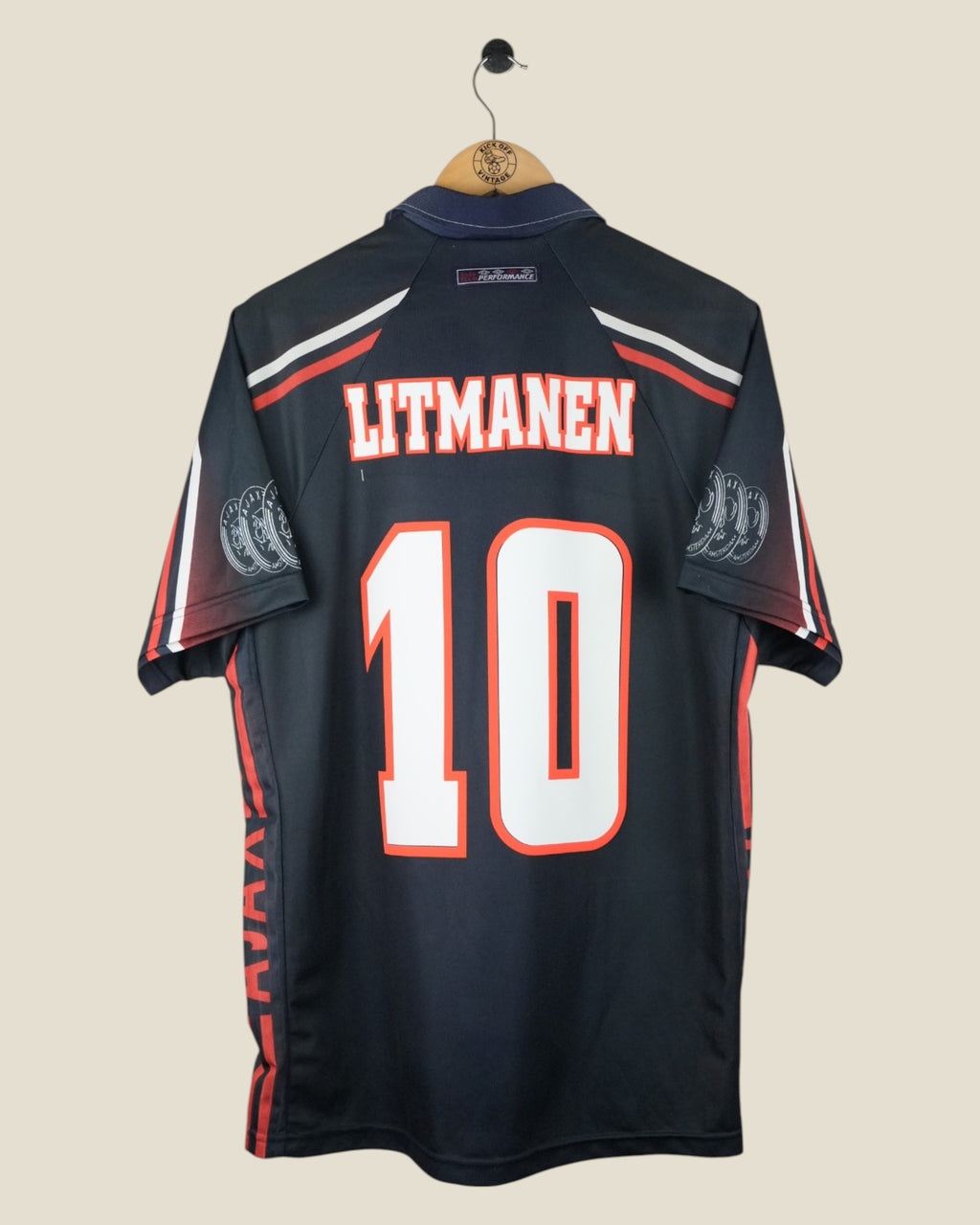 AJAX 1997/98 LITMANEN AWAY SHIRT (L) UMBRO
