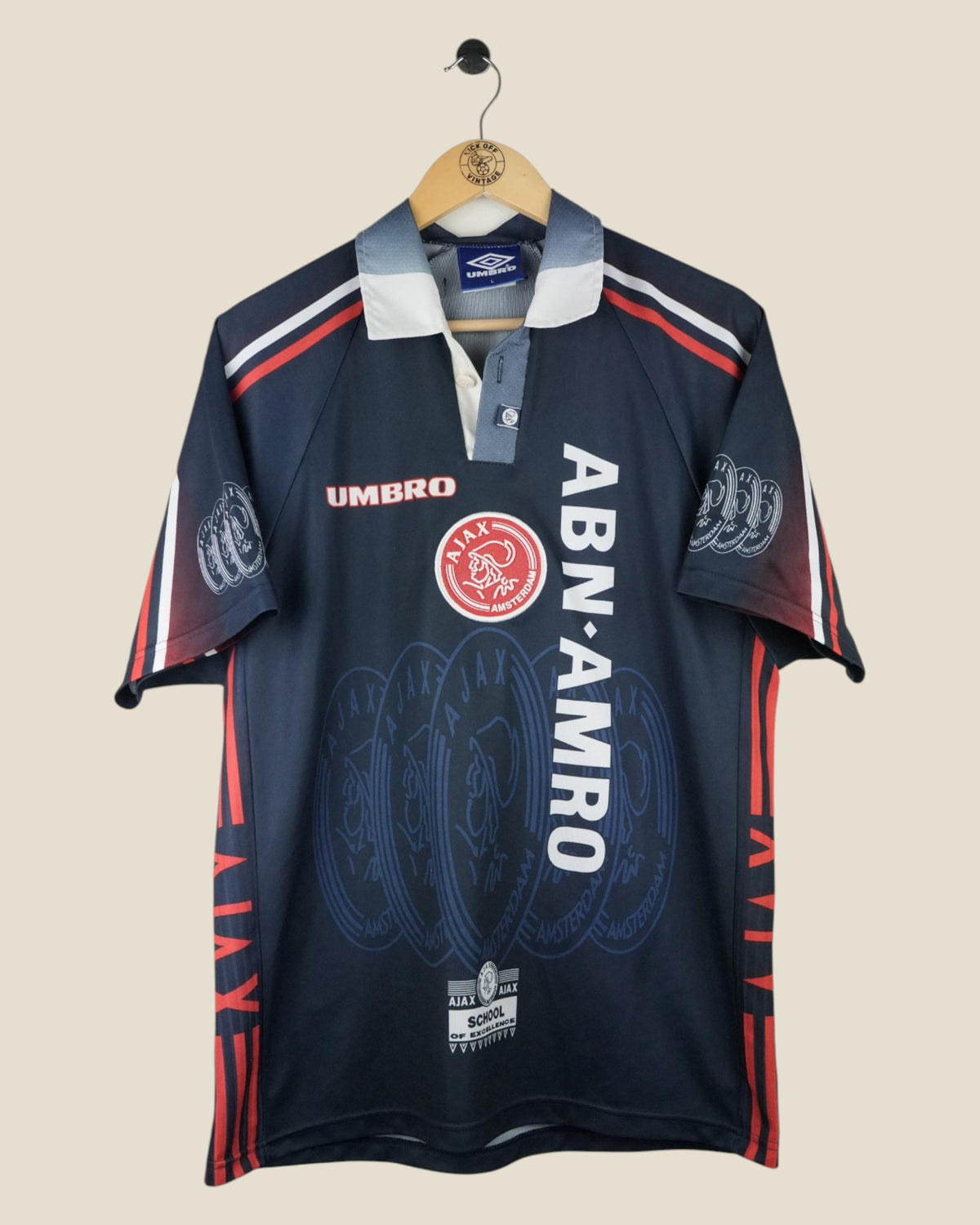 AJAX 1997/98 LITMANEN AWAY EUROPEAN SHIRT (L) UMBRO