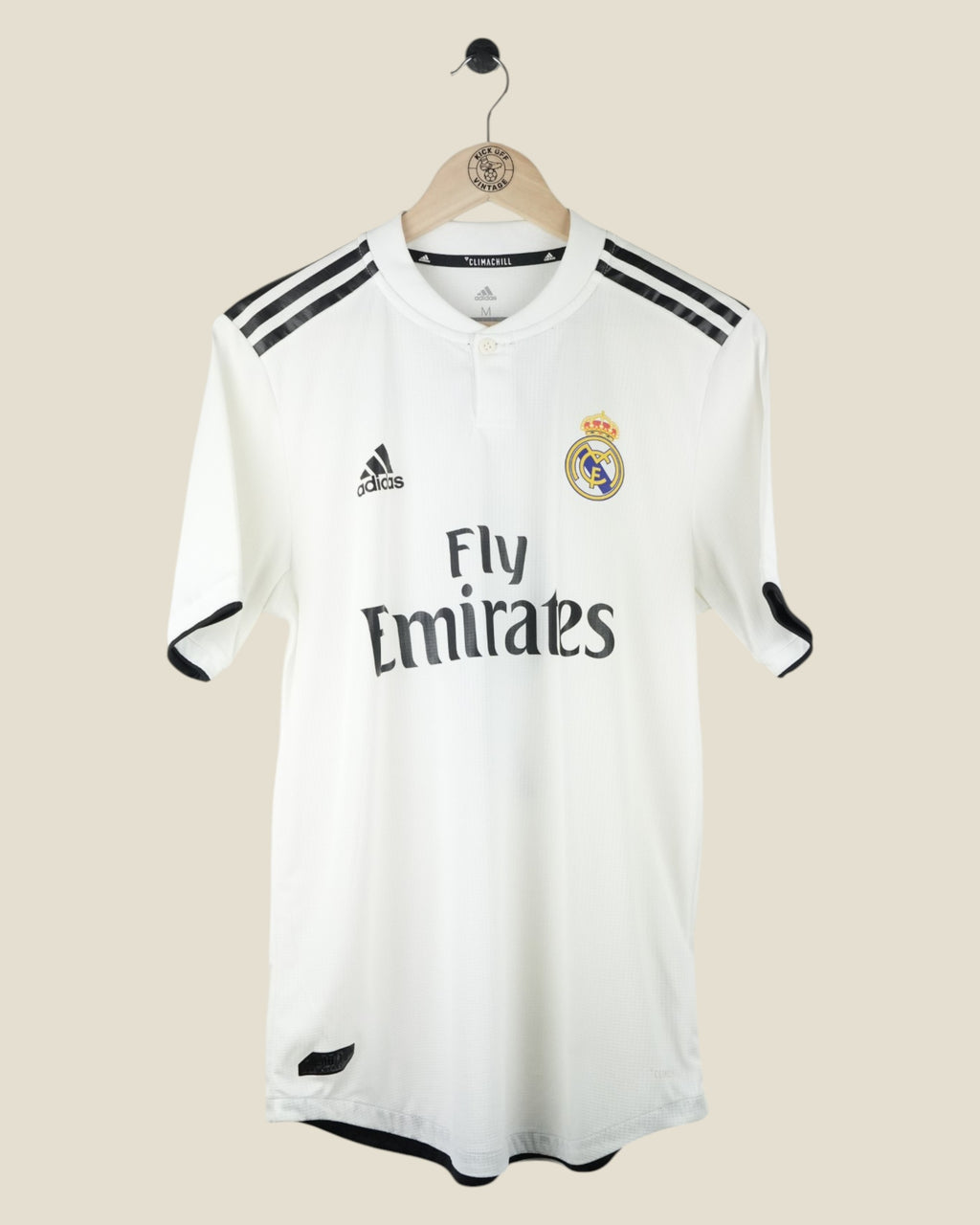 REAL MADRID 2018/19 BENZEMA HOME SHIRT (M) ADIDAS