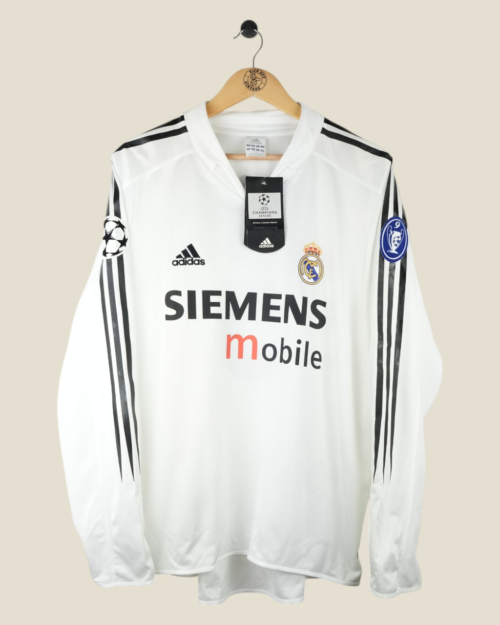REAL MADRID 2004/05 ZIDANE EUROPEAN L/S NWT SHIRT (L) ADIDAS