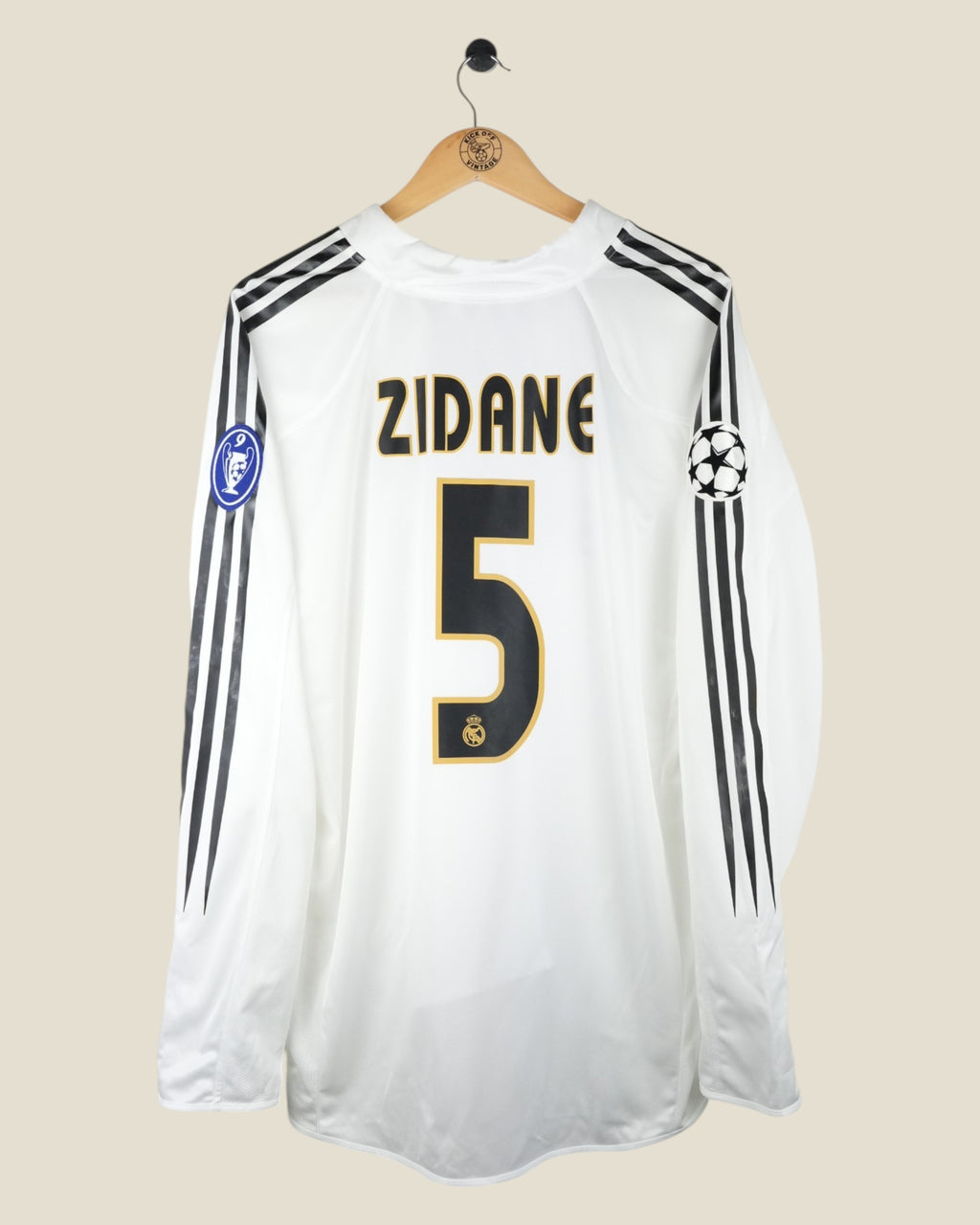 REAL MADRID 2004/05 ZIDANE EUROPEAN L/S NWT SHIRT (L) ADIDAS
