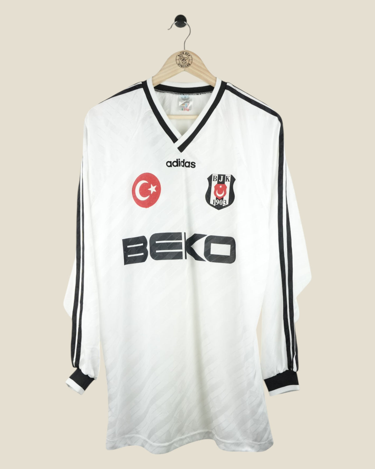 BESIKTAS 1995/96 #6 HOME ISSUED SHIRT (L) ADIDAS