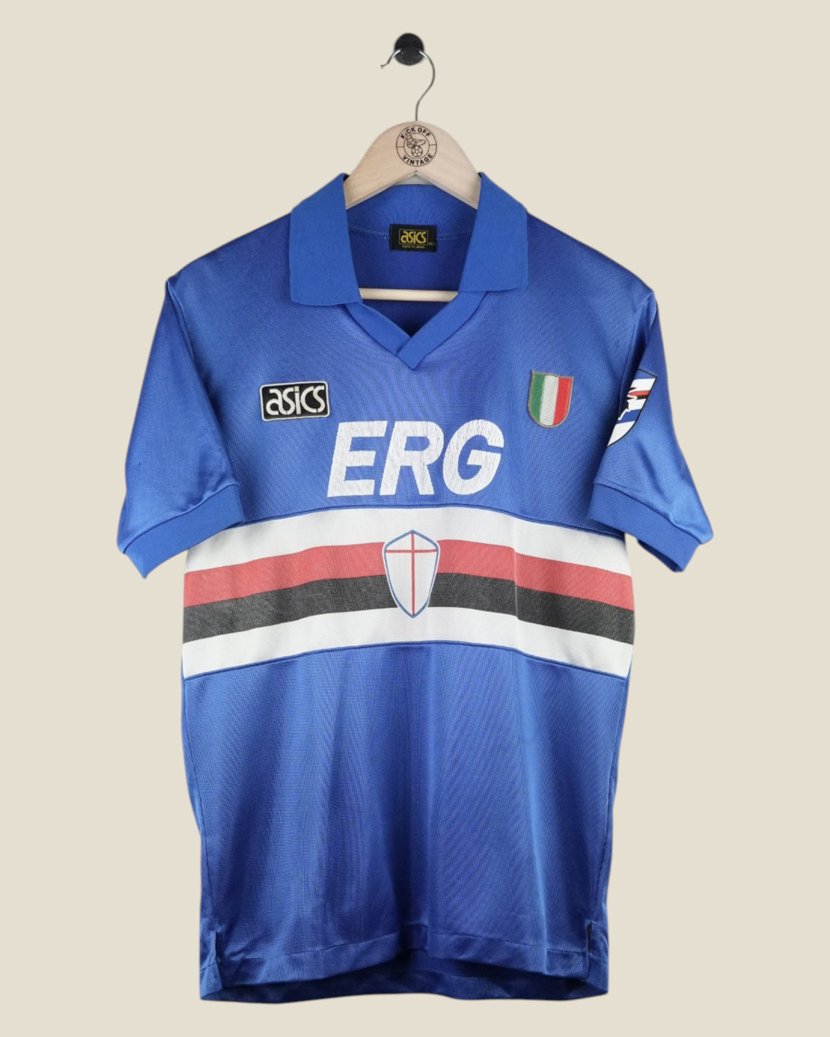 SAMPDORIA 1991/92 HOME SHIRT (M) ASICS