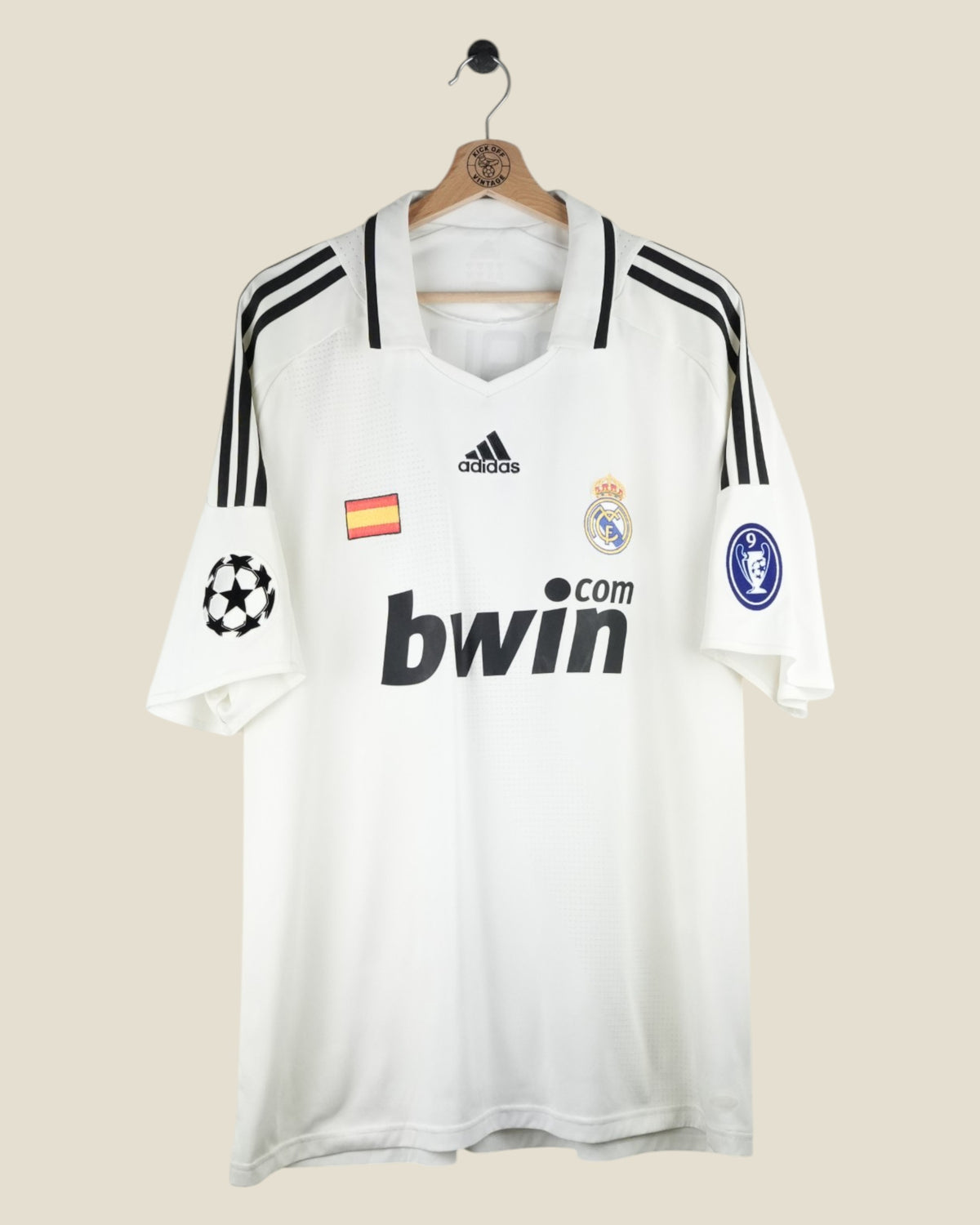 REAL MADRID 2008/09 RAUL UCL HOME SHIRT (XL) ADIDAS