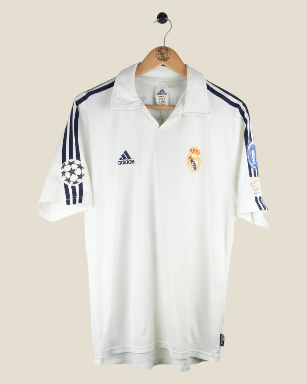 REAL MADRID 2001/02 ZIDANE UCL CENTENARY HOME SHIRT (L) ADIDAS