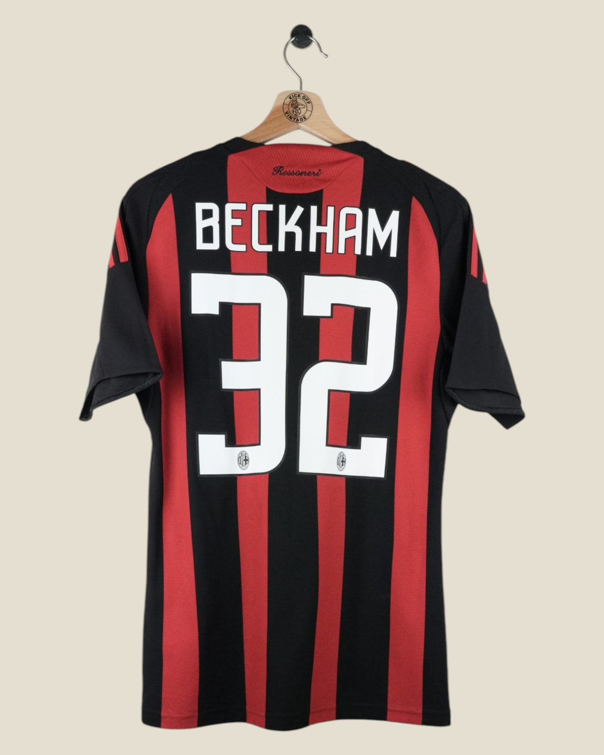 AC MILAN 2008/09 BECKHAM HOME SHIRT (M) ADIDAS