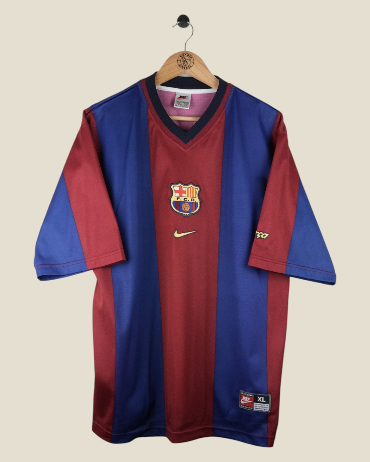 BARCELONA 1998/99 RIVALDO HOME SHIRT (XL) NIKE
