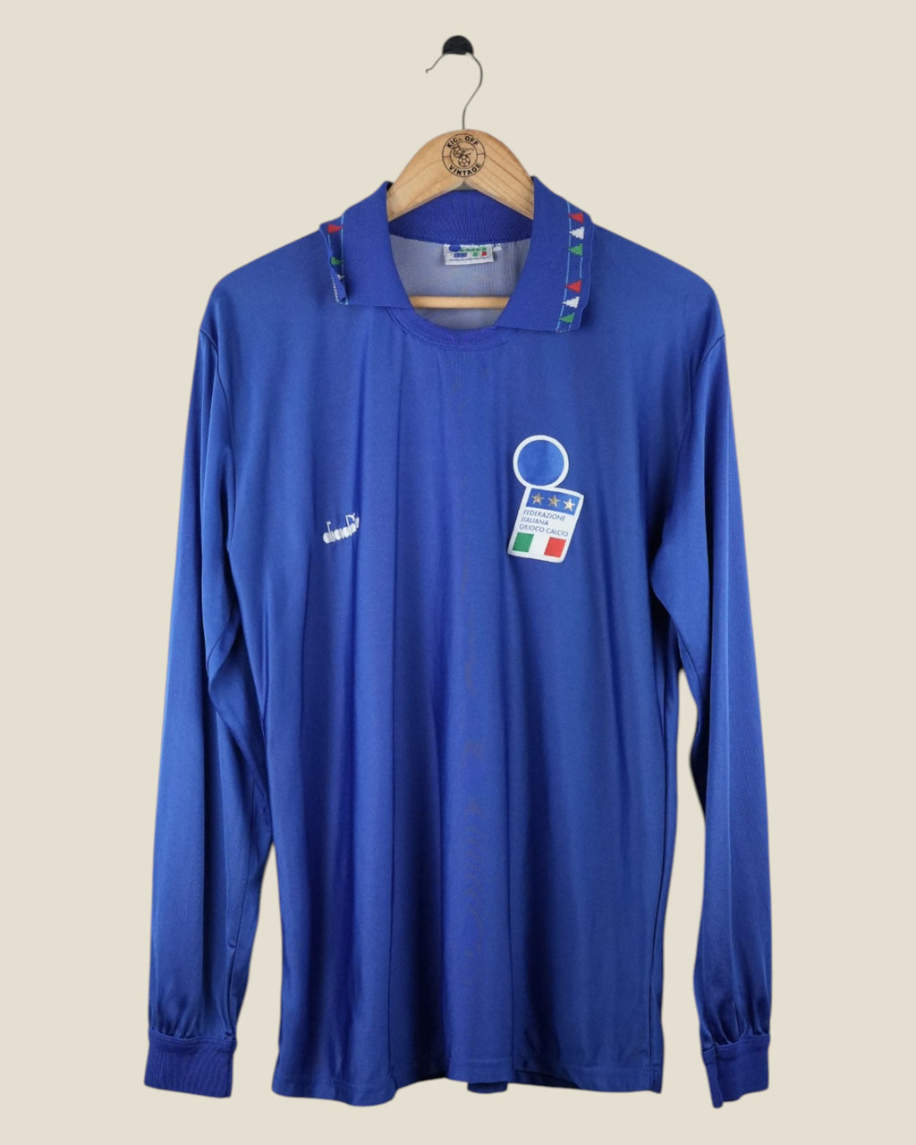 ITALY 1992 HOME L/S SHIRT (XL) DIADORA