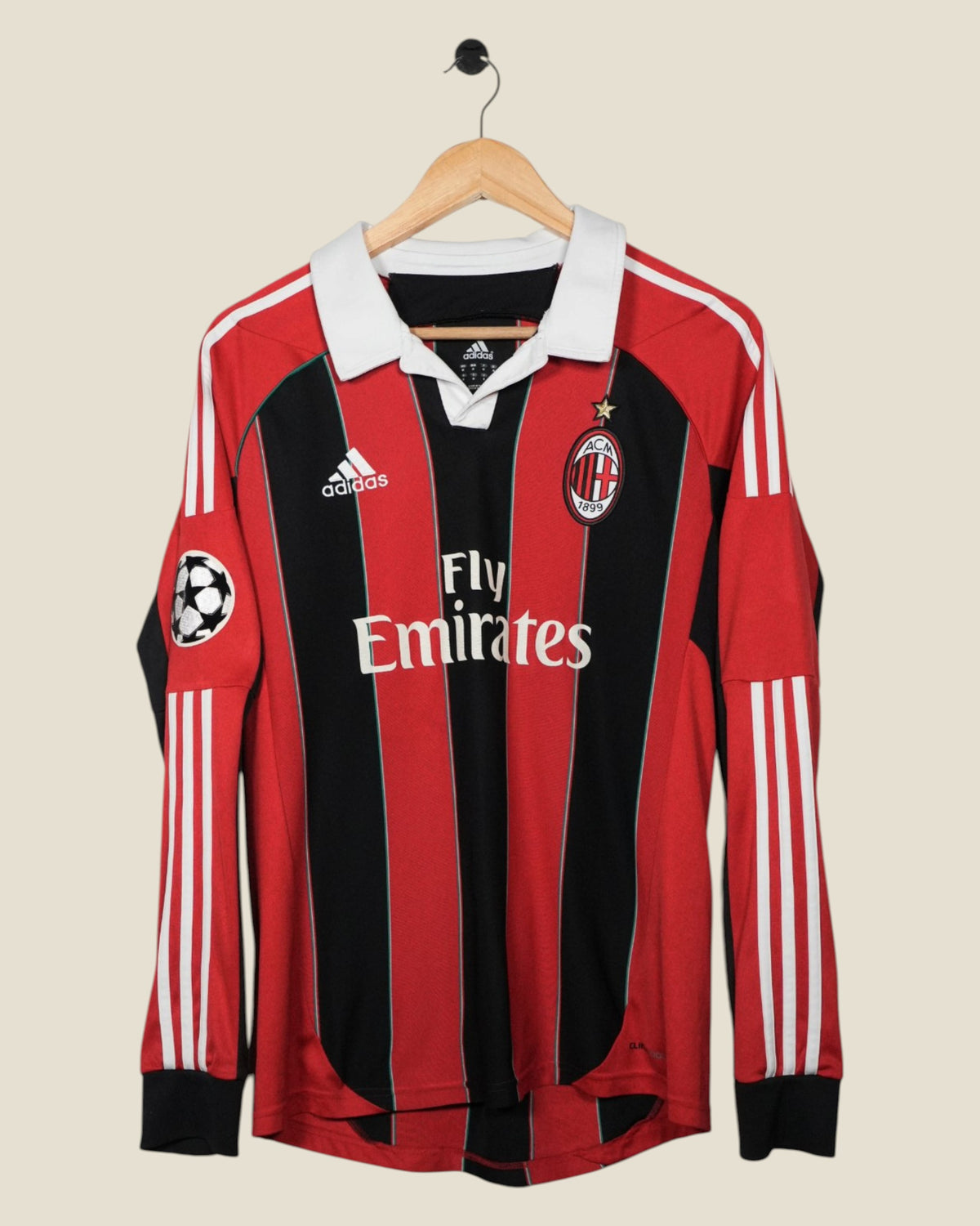 AC MILAN 2012/13 BALOTELLI UCL HOME L/S SHIRT (M) ADIDAS