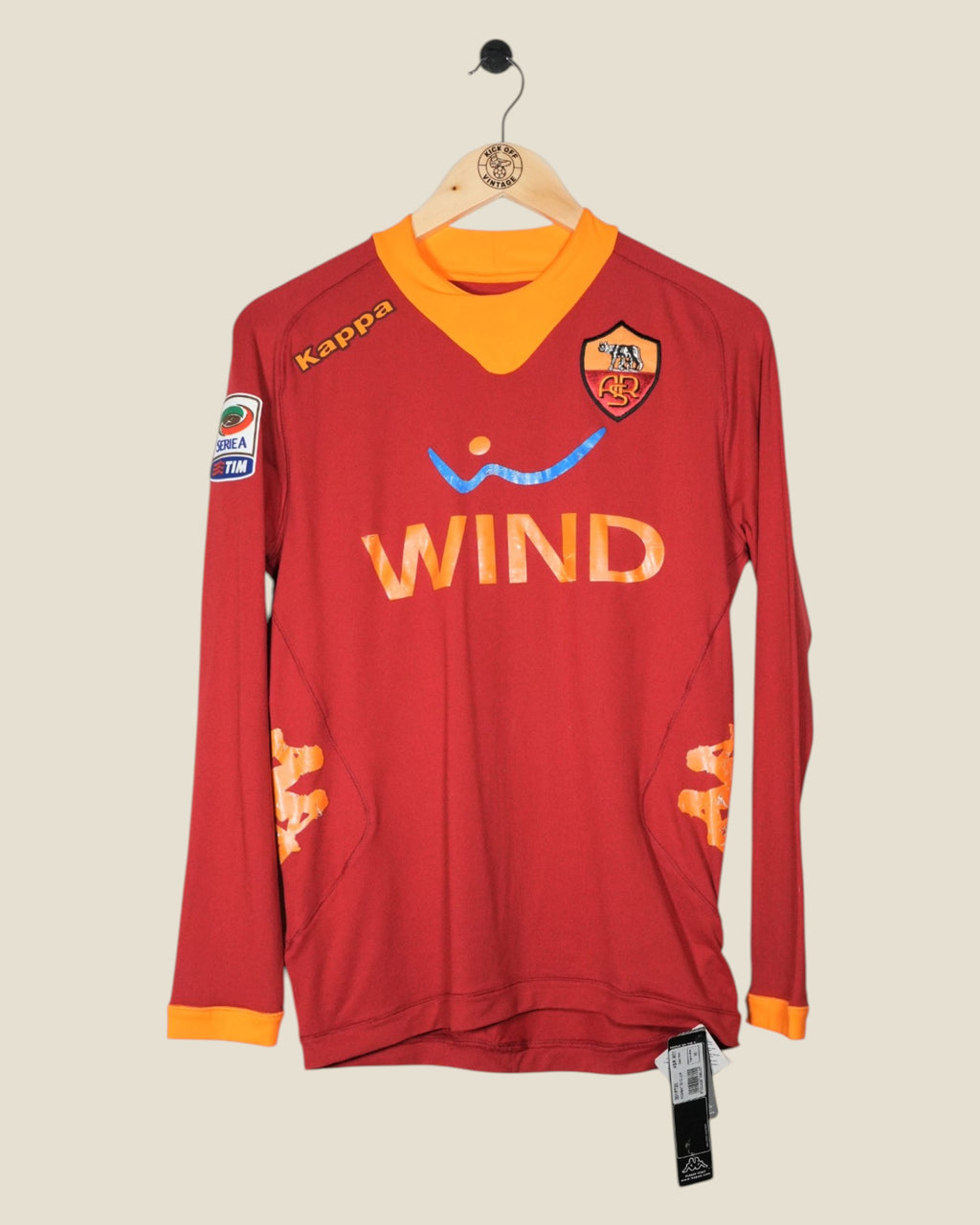 AS ROMA 2011/12 DE ROSSI HOME L/S WITH TAGS SHIRT (M) KAPPA