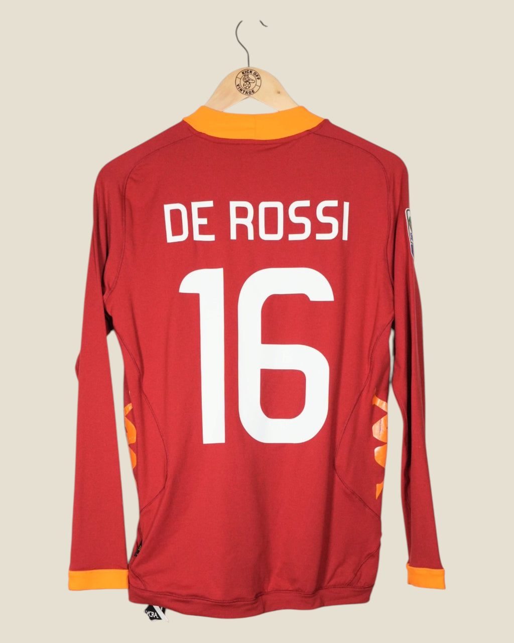 AS ROMA 2011/12 DE ROSSI HOME L/S WITH TAGS SHIRT (M) KAPPA