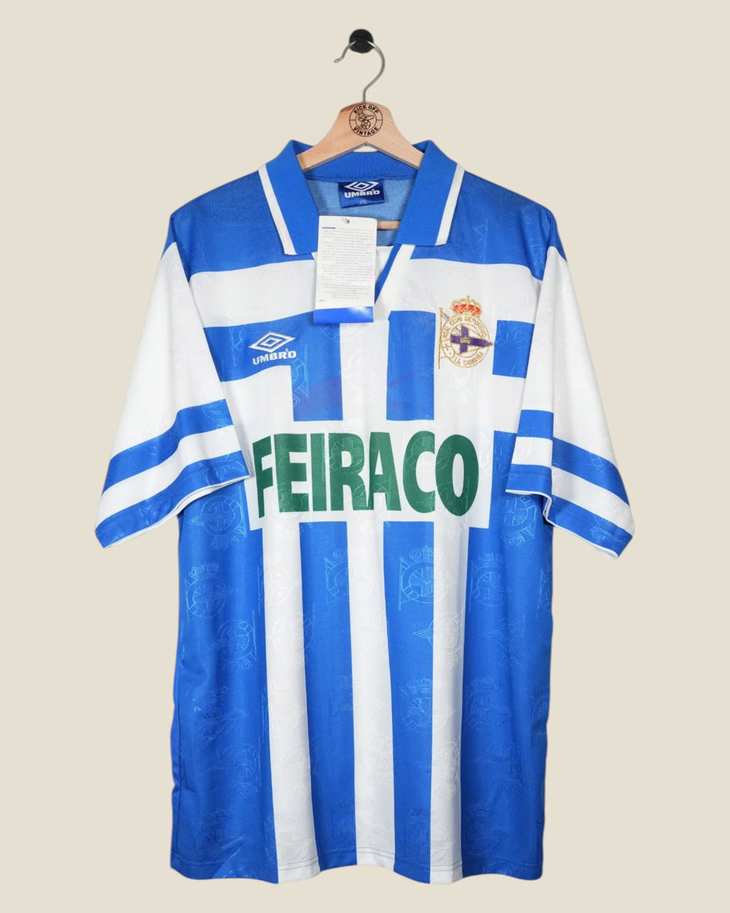 DEPORTIVO LA CORUNA 1994/97 HOME BNWT SHIRT (XXL) UMBRO