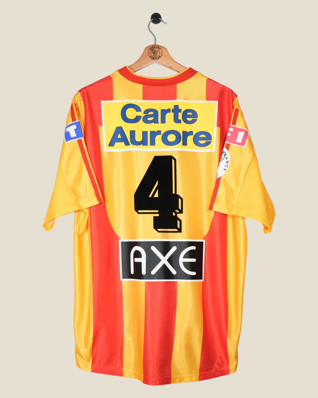 LENS 1998/99 MAGNIER CUP HOME MATCHWORN SHIRT (XL) ADIDAS