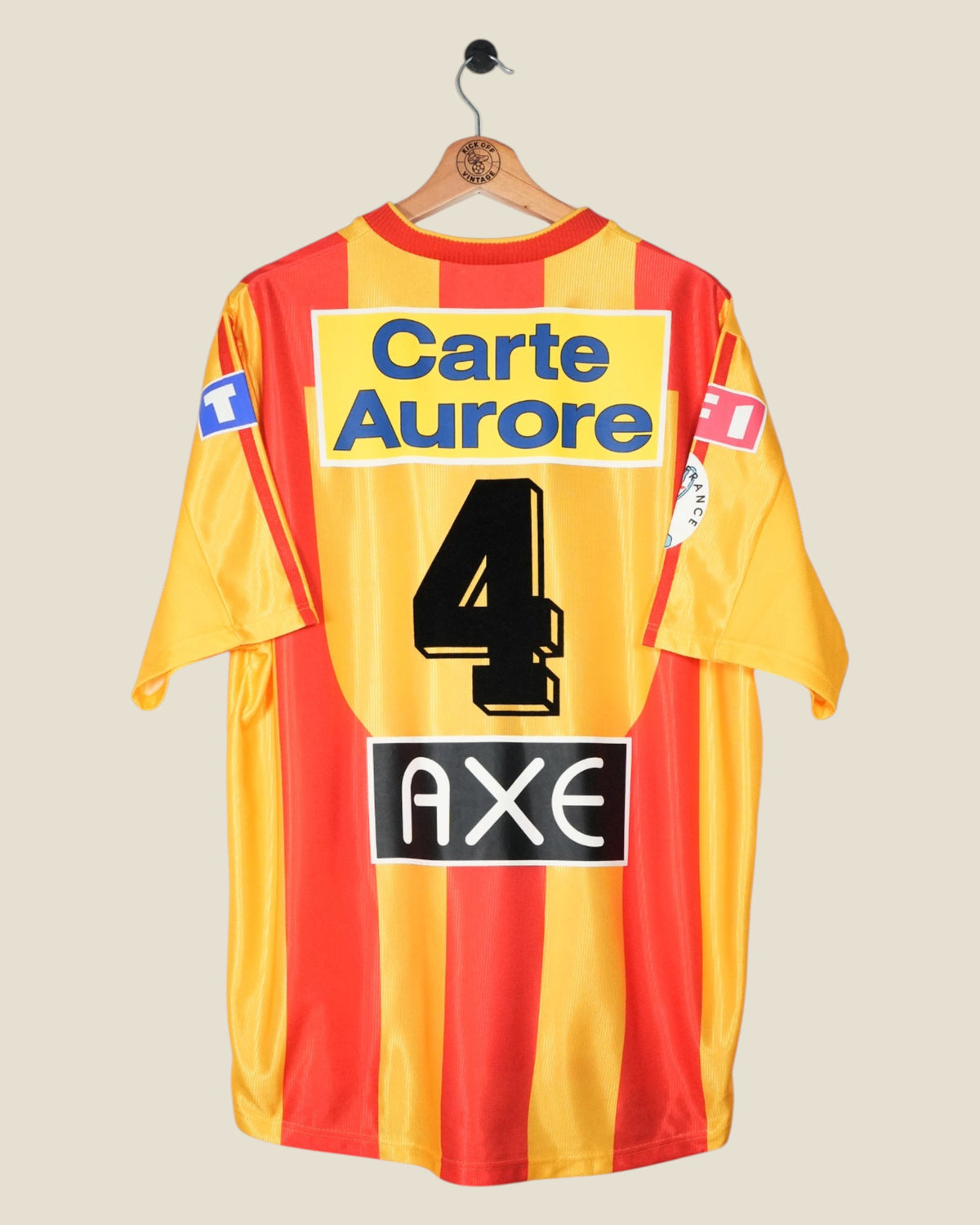 LENS 1998/99 MAGNIER CUP HOME MATCHWORN SHIRT (XL) ADIDAS