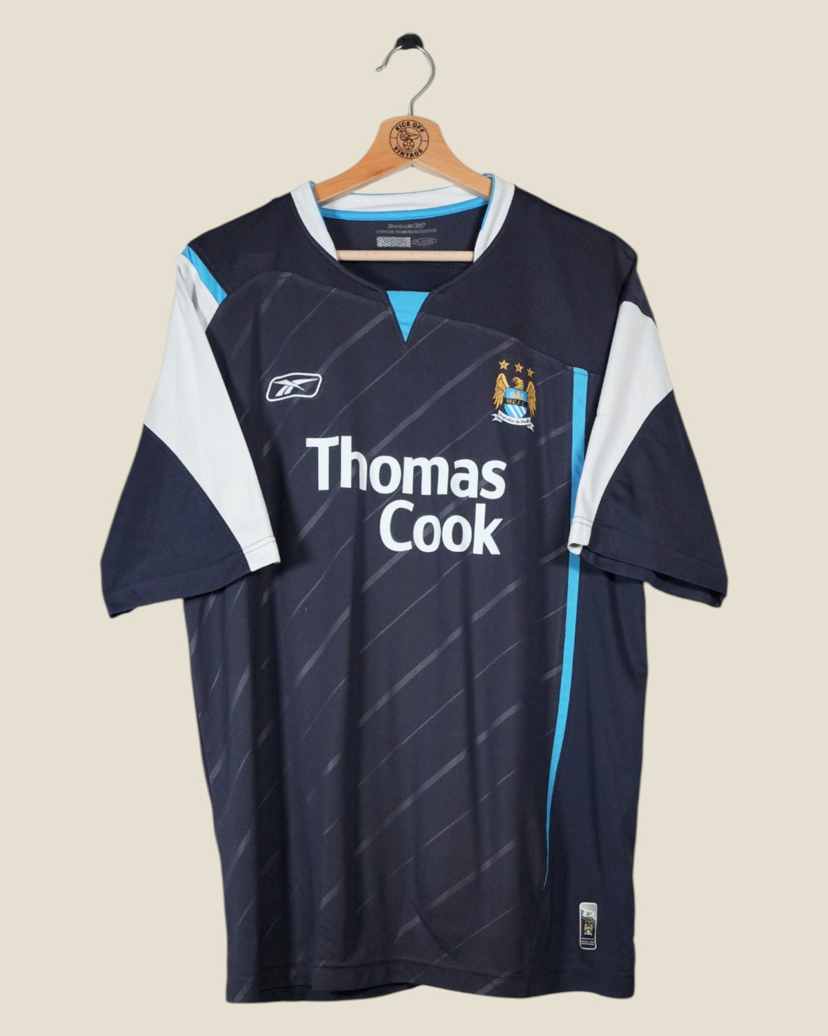MANCHESTER CITY 2005/06 JAMES AWAY SHIRT (XL) REEBOK