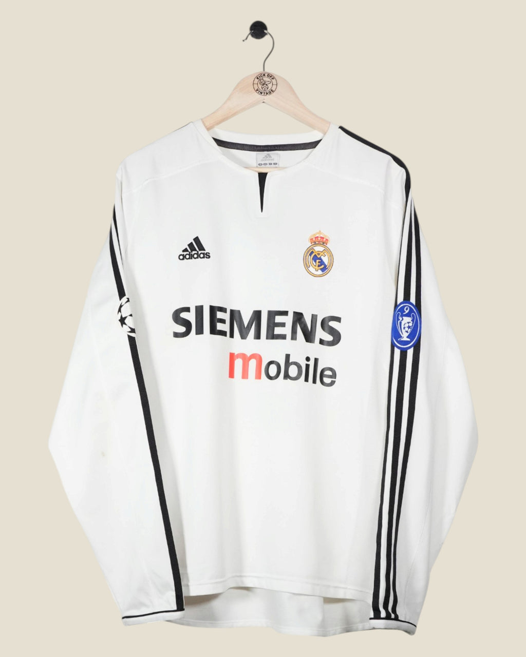 REAL MADRID 2003/04 ZIDANE UCL HOME SHIRT L/S (L) ADIDAS