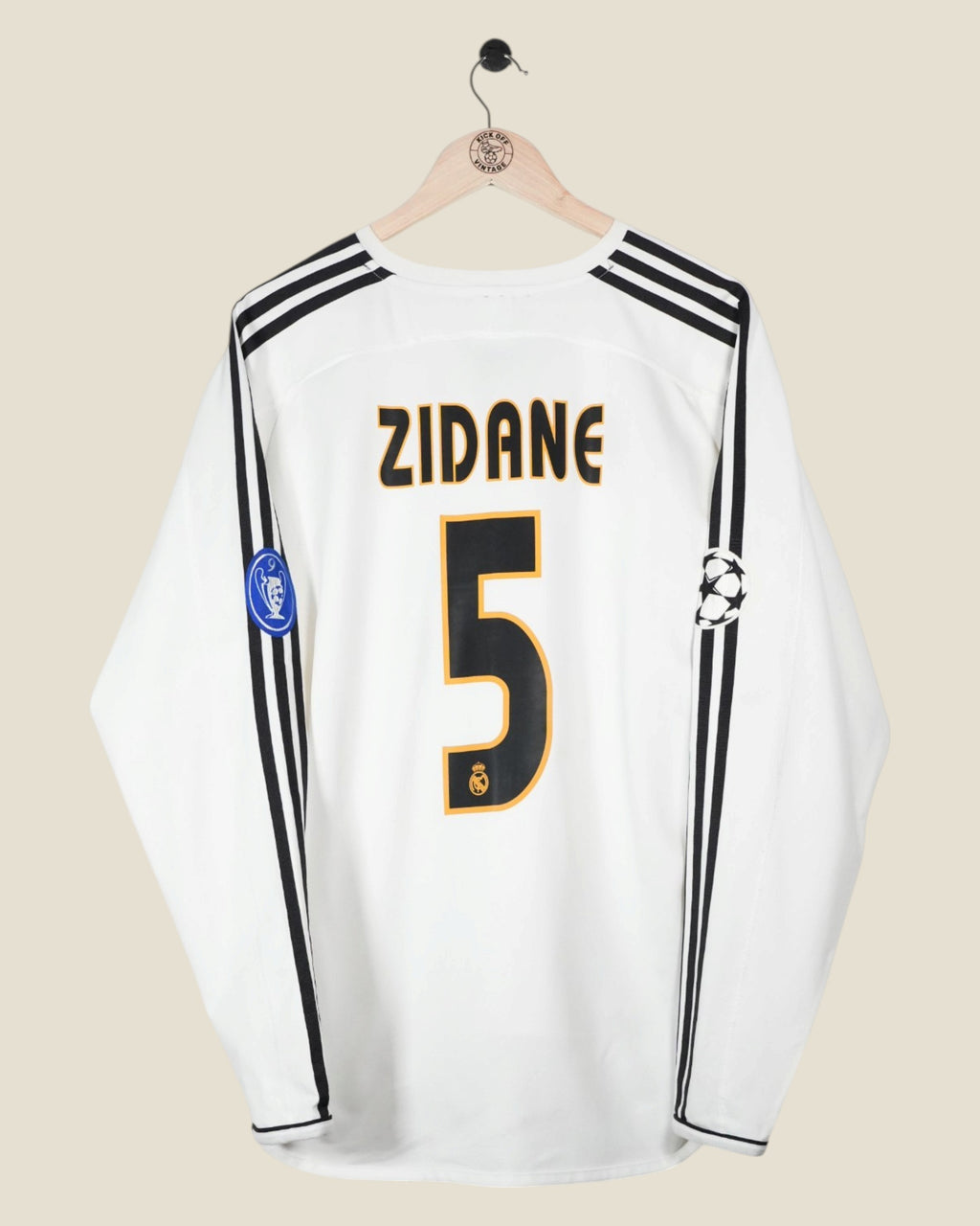 REAL MADRID 2003/04 ZIDANE UCL HOME SHIRT L/S (L) ADIDAS