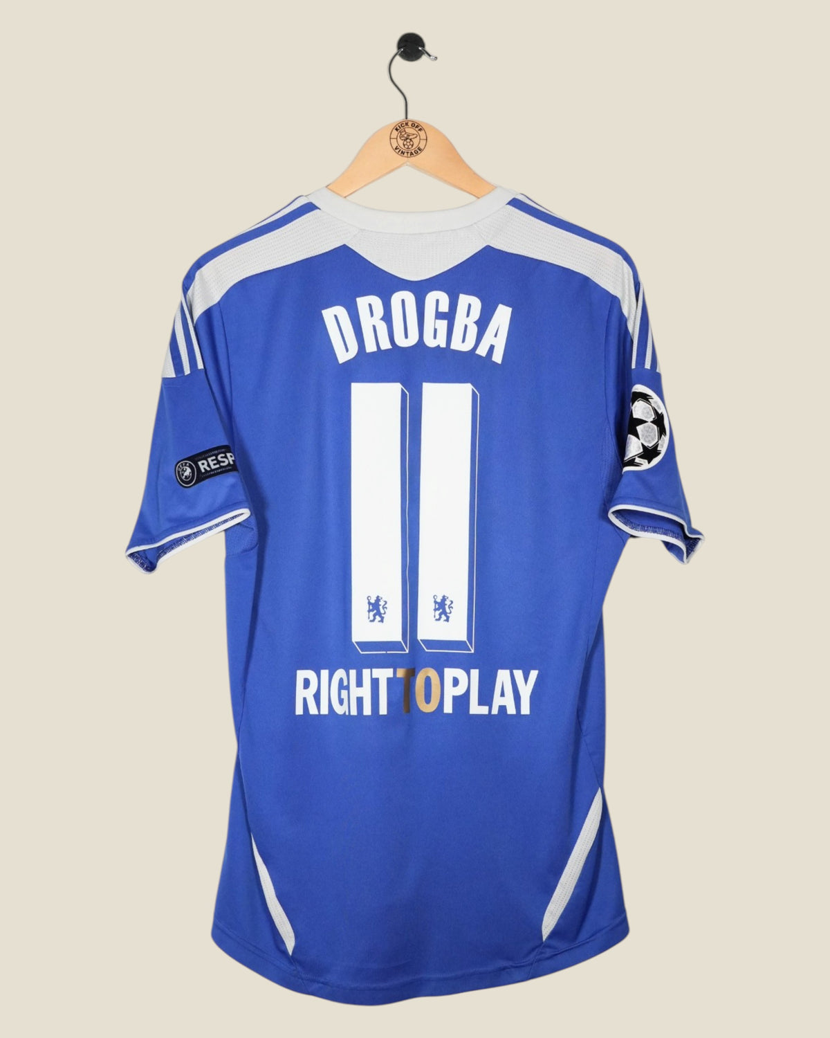 CHELSEA 2011/12 DROGBA UCL FINAL HOME SHIRT (M) ADIDAS
