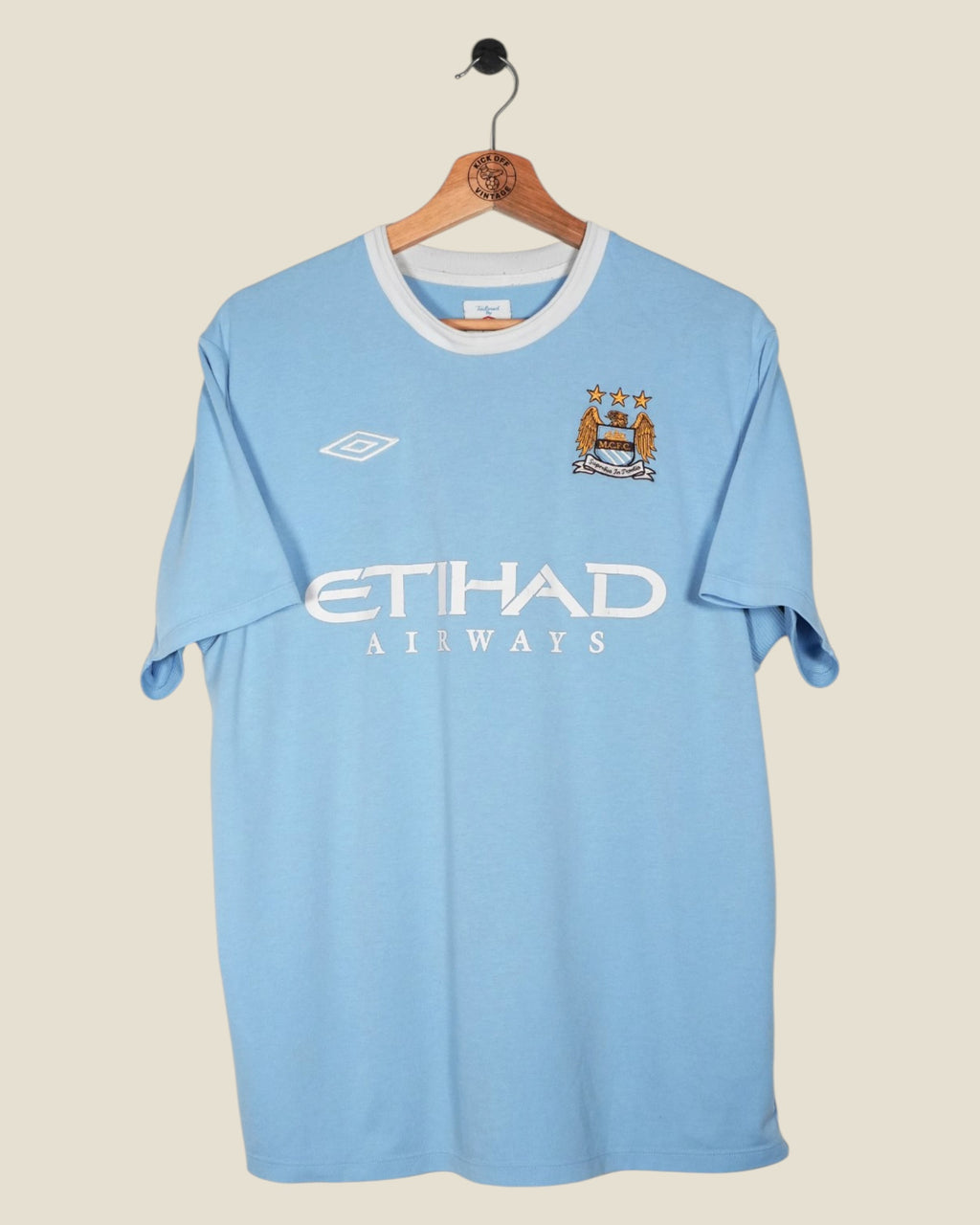 MANCHESTER CITY 2009/10 TEVEZ HOME SHIRT (M) UMBRO