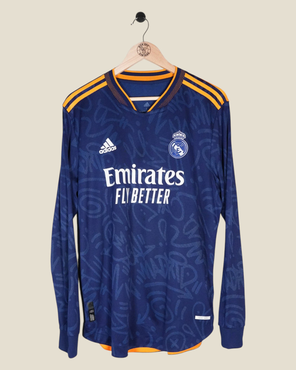 REAL MADRID 2021/22 BENZEMA AWAY SHIRT L/S PLAYER ISSUE (L) ADIDAS