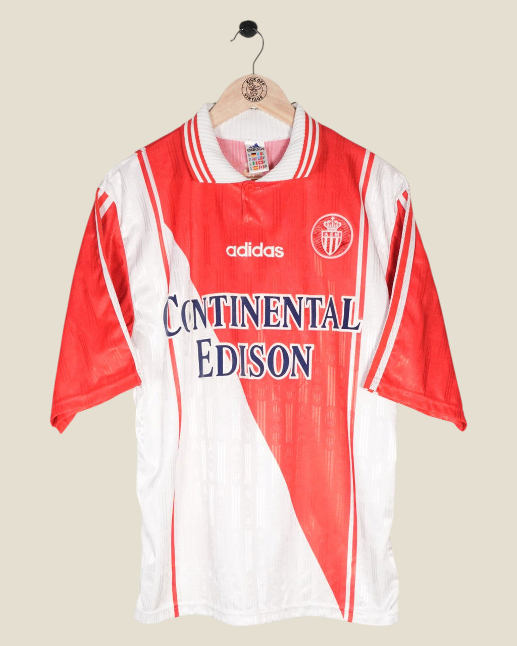 AS MONACO 1996/97 HENRY HOME SHIRT (M) ADIDAS